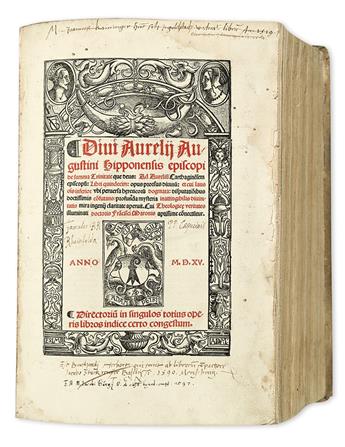 AUGUSTINUS, AURELIUS, Saint.  De civitate Dei.  1515 + De summa Trinitate.  1515